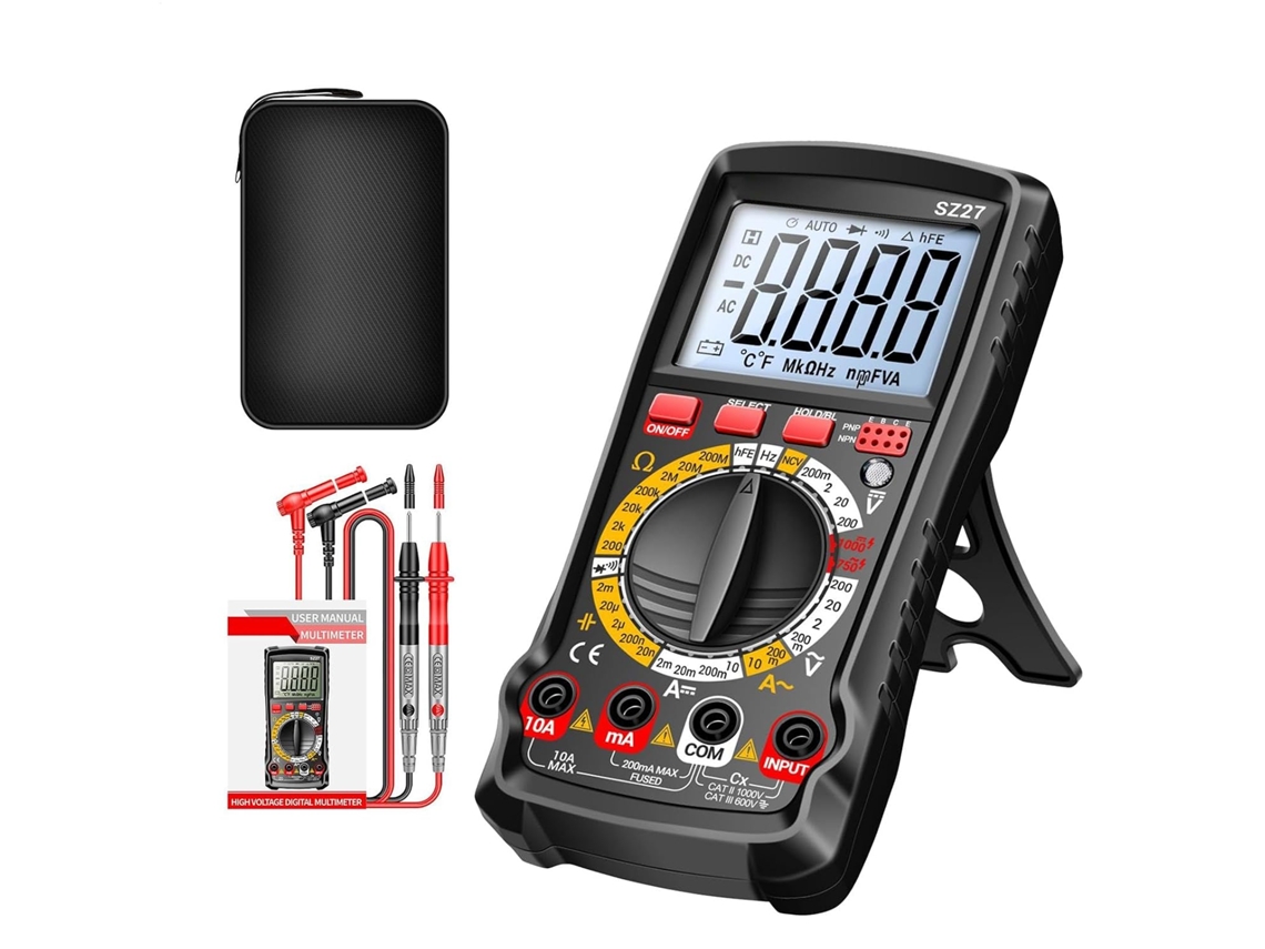 Kit Multímetro Testador Analisador Detector para Bateria de Carro