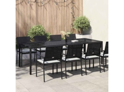 Vidaxl Mesa De Jardim Preto Puro Vime Pe