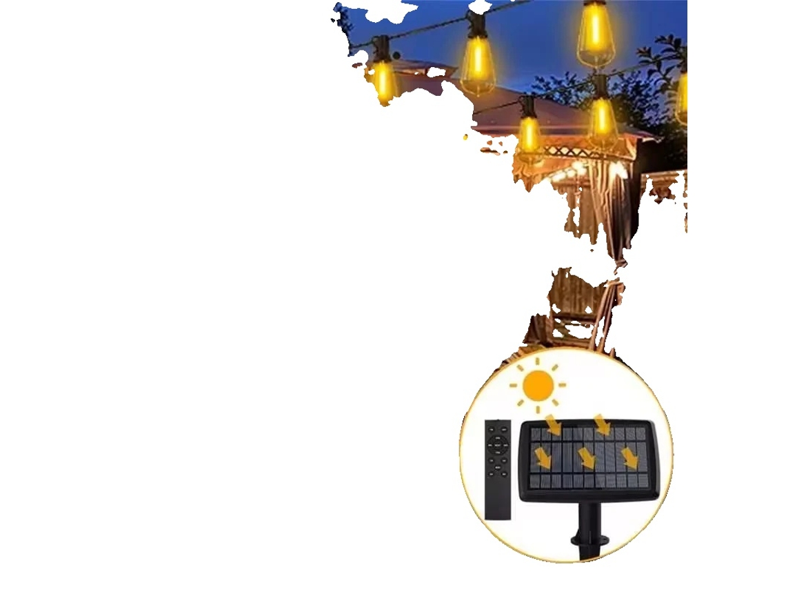 Luzes De Cordã£o Solares Para Exteriores, 20,65m De Comprimento, 42 Leds,20.65m ,0 5w Oem (68ft)