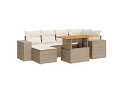 Garden Sofa Set, Garden Sofa Sets Vidaxl Bege Rattan / Vime (n/a)