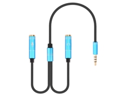 Cabo Áudio 1 para 2 LAXISCREED 3.5mm Fone Mic