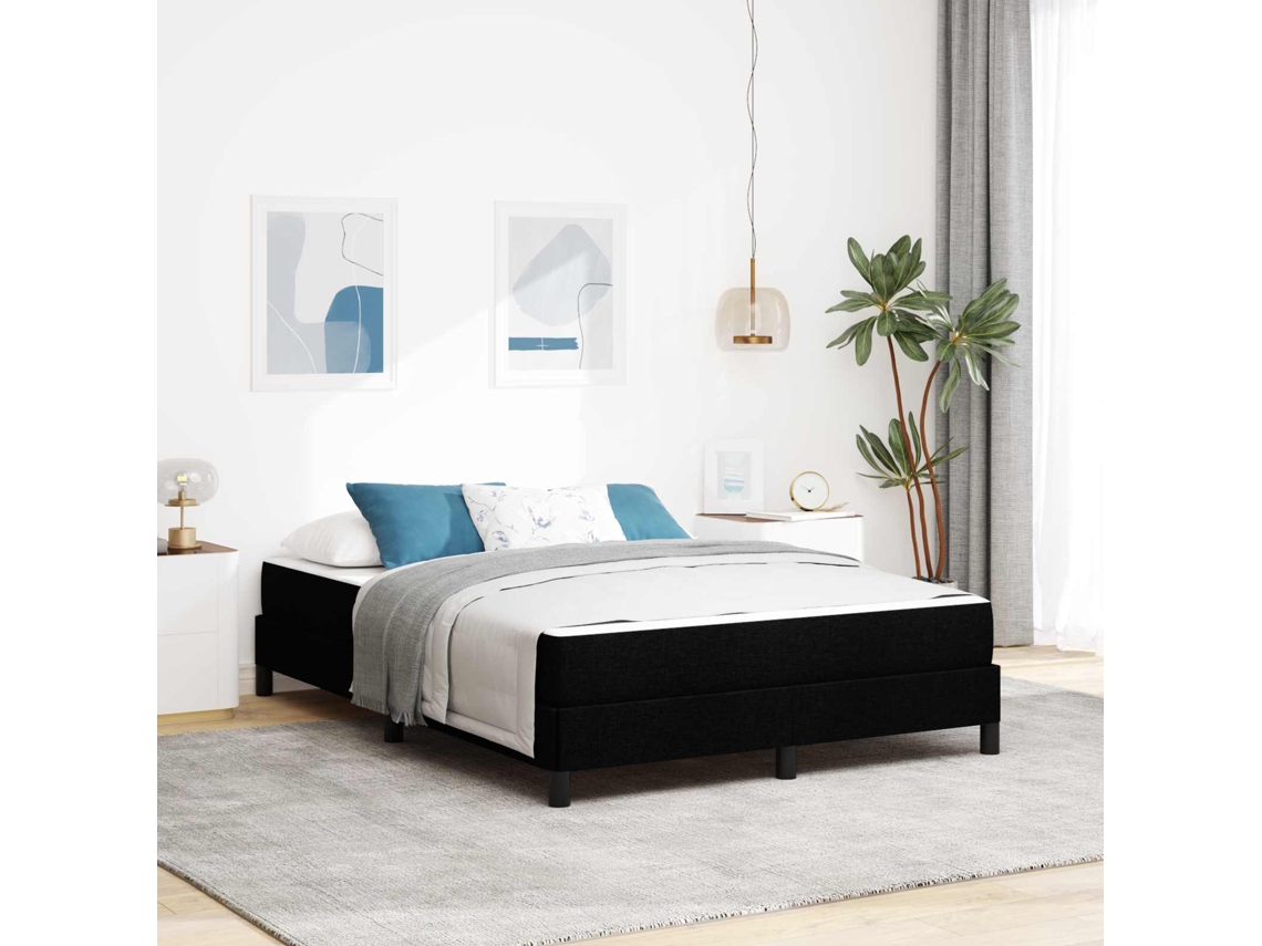 Vidaxl Cama Box Preto 160 X 200 Cm Tecido