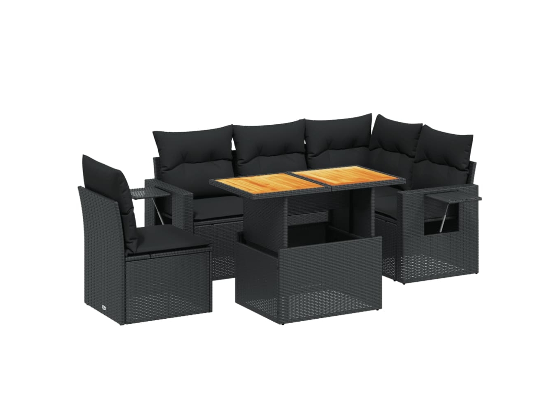 Garden Sofa Set, Garden Sofa Sets Vidaxl Preto Rattan / Vime (n/a)