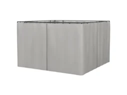 Conjunto de 4 Paredes Laterais S/MARCA para Gazebo 302x205 Cm com Ganchos e Argolas em C, Cinza Claro