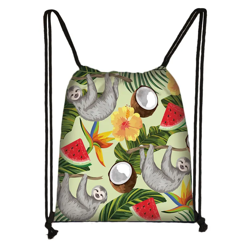 Mochila Com Estampa De Bicho, Preguiça, Estilo Ingênuo, Com Cordão, Ideal Para O Dia A, Compras E Organização. Perfeita Para Meninas Jovens.~ 07207