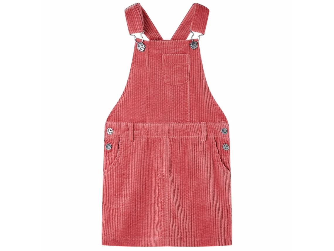 Vestido Com Peitilho Para Criança Bombazina Rosa 116