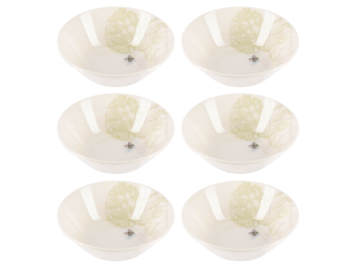 Conjunto 6 Tigelas de Cerâmica com Estampa de Borboletas, 500ml, La Maison BERGNER