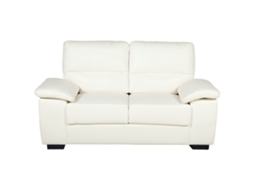 Sofá de 2 Lugares BELIANI Vogar de Pele Sintética Branco Creme 156x74x90