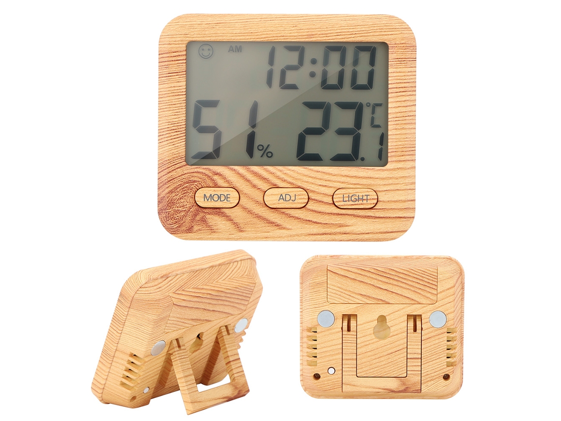 Relógio eletrônico medidor de temperatura e umidade, LCD, para casa S/MARCA