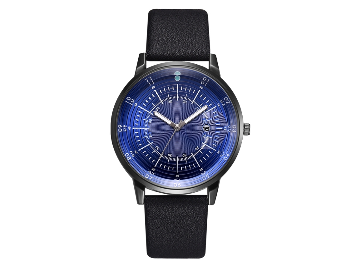 Relógio Masculino de Quartzo com Pulseira de Couro Pu e Calendário Estilo Elegante