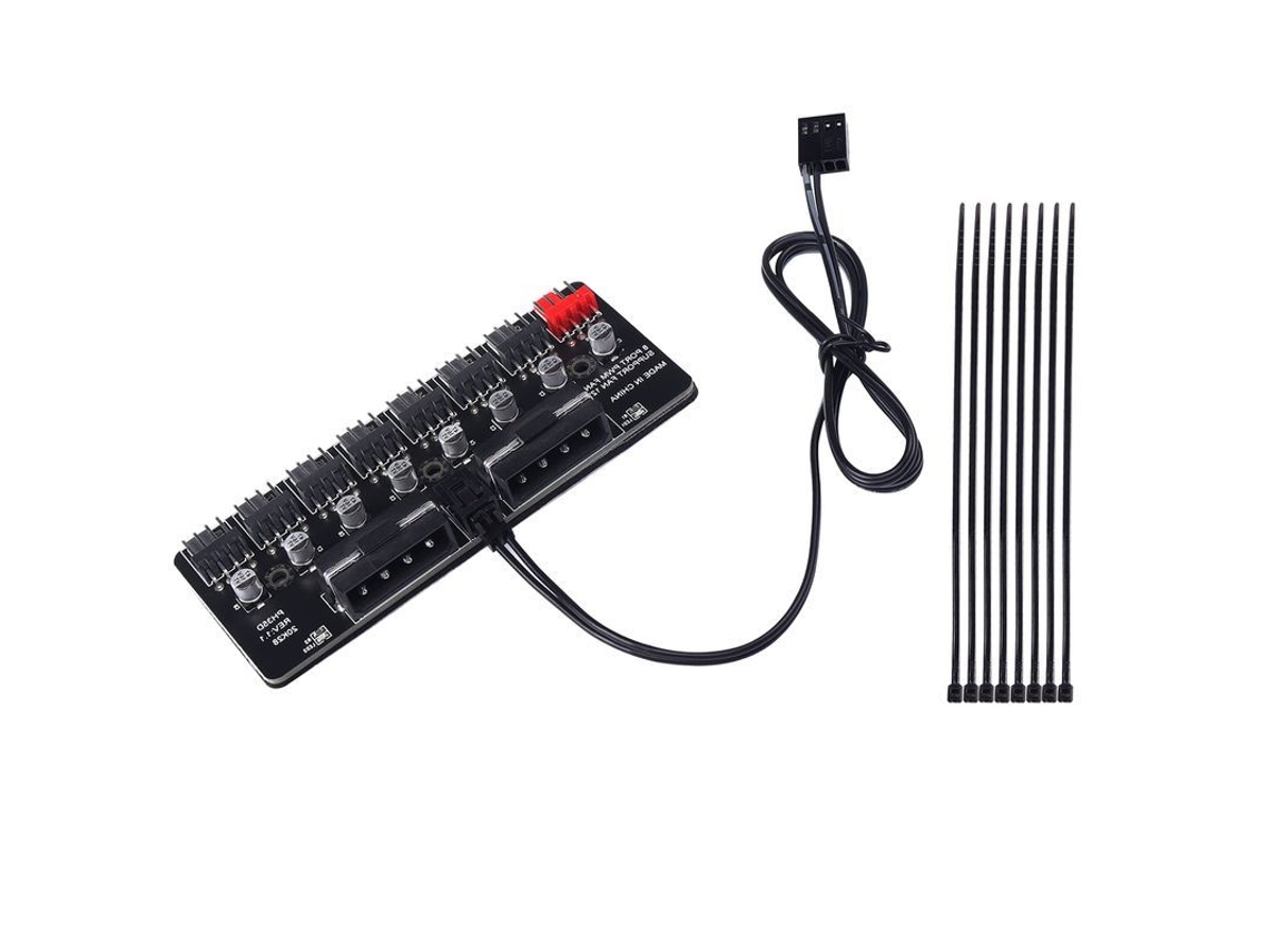 2026 hub de Ventiladores Pwm 8 Vias 3/4 Pinos Controle de Velocidade Cooler Cpu Chassis 12v