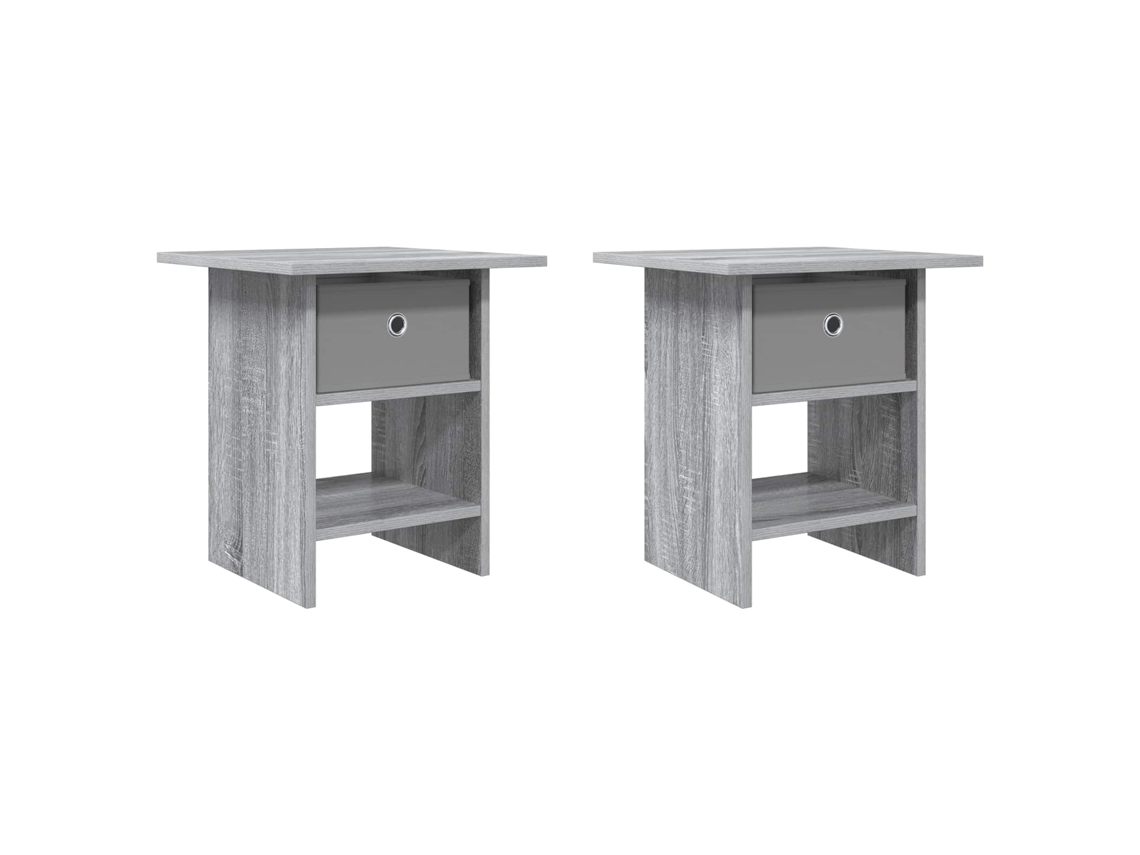 Conjunto 2 Mesa Moderna Vidaxl Cinzento Derivados De Madeira (41 X 40 X 45 Cm)