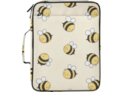 Pasta Expansível Com Estampa De Abelhas Fofas, 7 Bolsos E 3 Argolas, Ideal Escola, Escritório E Viagens