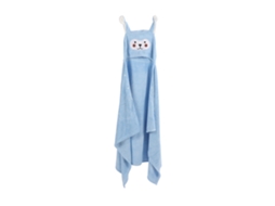 Toalha De Banho Infantil Com Capuz Macia Fleece De Coral Absorvente Azul Cartoon 85x150cm