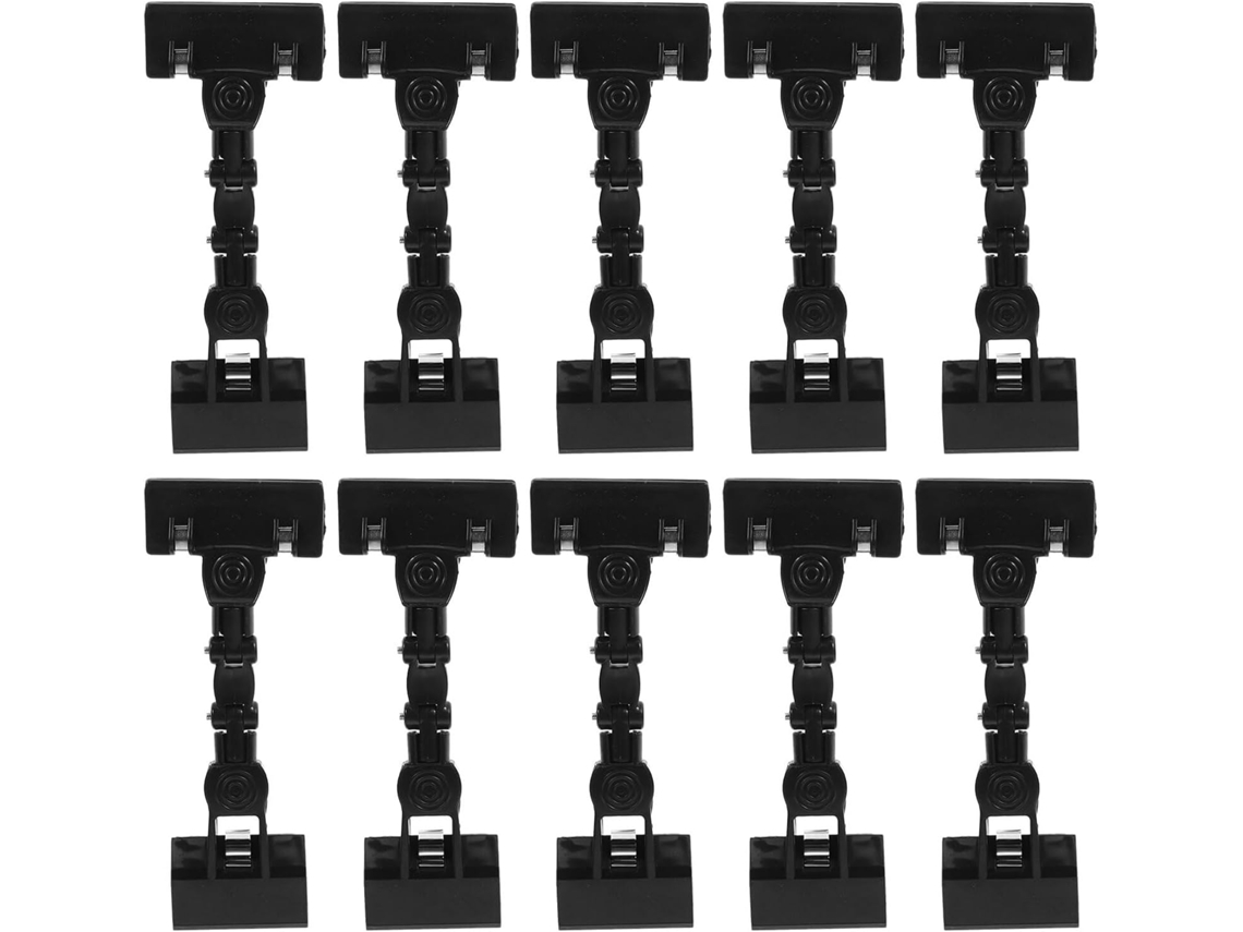 Suportes para pratos Tofficu, com clipes duplos, pretos, pacote com 10 unidades, clipes para exibição de preços.