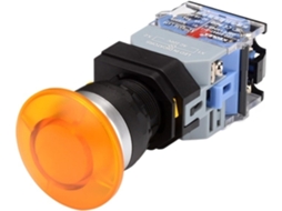 Botão De Pressão Iluminado La38 22mm Com Trava Automática E Reset Plano, 24 220v, Vermelho E Verde, Botão Tipo Cogumelo