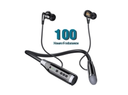 Fones de Ouvido Bluetooth Sem Fio , com Microfone, Estilo Colar, Bateria com Duração de 100 Horas e Cancelamento de Ruído. MDUG (pretos)