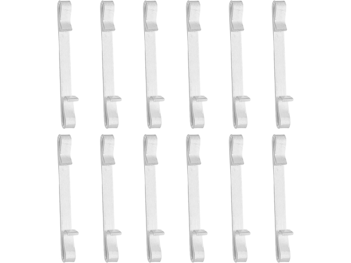 Conjunto De 12 Clipes Aço Para Corrediças Gaveta, Prateados, Com Mola, 5cm 2 Polegadas De Diâmetro