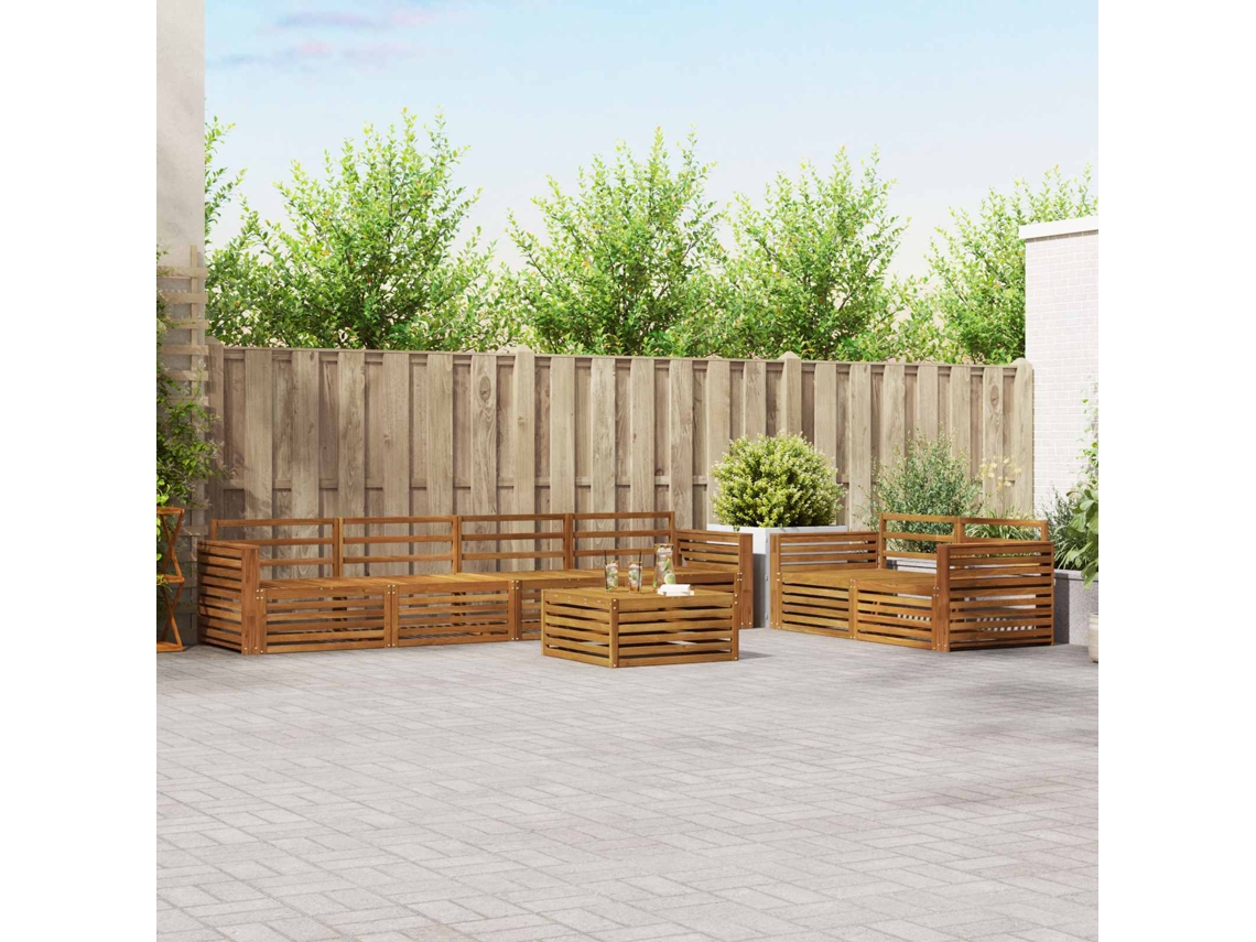 Vidaxl Conjunto De Sofás Para Exterior 7 Pcs Natural