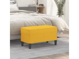 Vidaxl Banco 70x35x41 Cm Tecido Amarelo-claro
