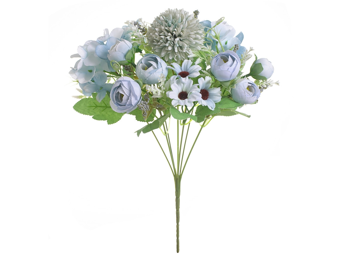 Flor Artificial Em Seda Laxiscreed Para Decoração Azul Elegante