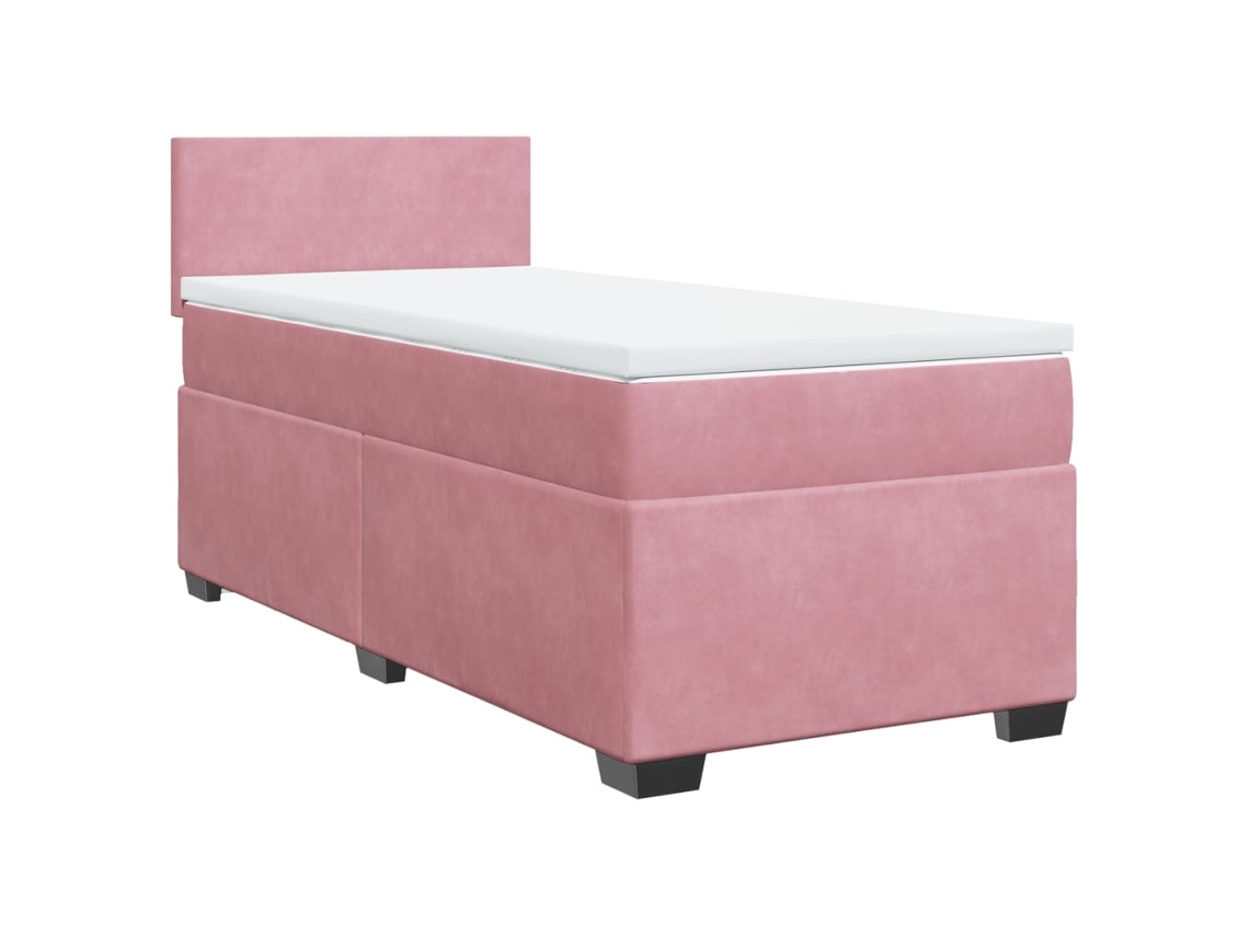 Cama com Molas/colchão 90x190 Cm Veludo Rosa MAISON EXCLUSIVE