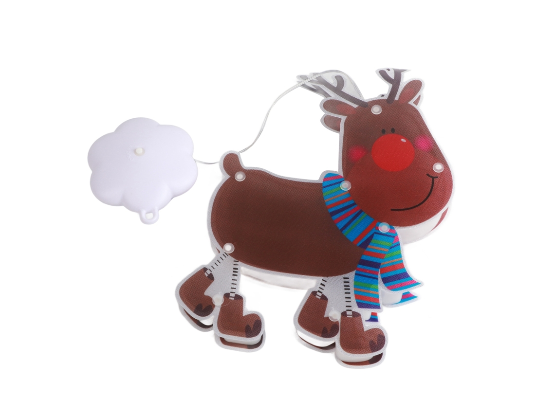 2026 luz Colgante de Natal Led em Forma de Elmo para Janela com Ventosa de Decoração