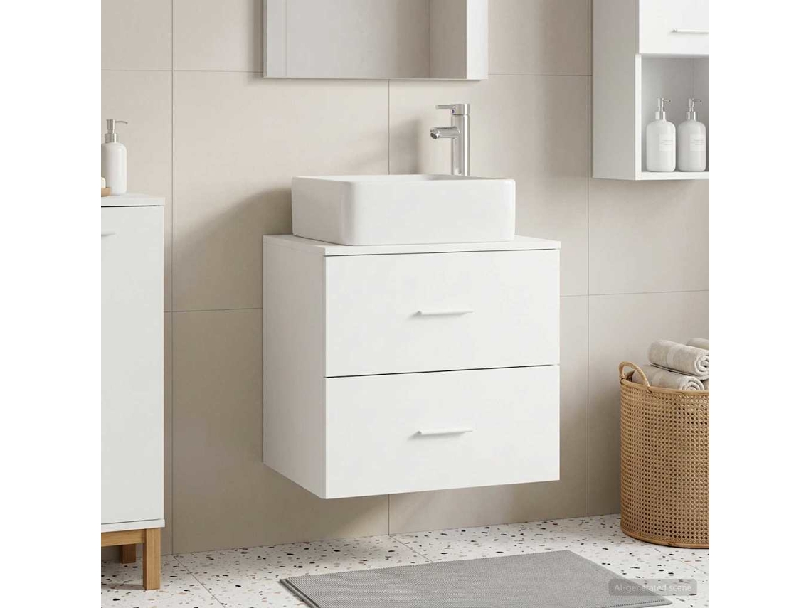 Vidaxl Vaidade Com Pia Suspensa Branco 49,5 X 41 X 63 Cm