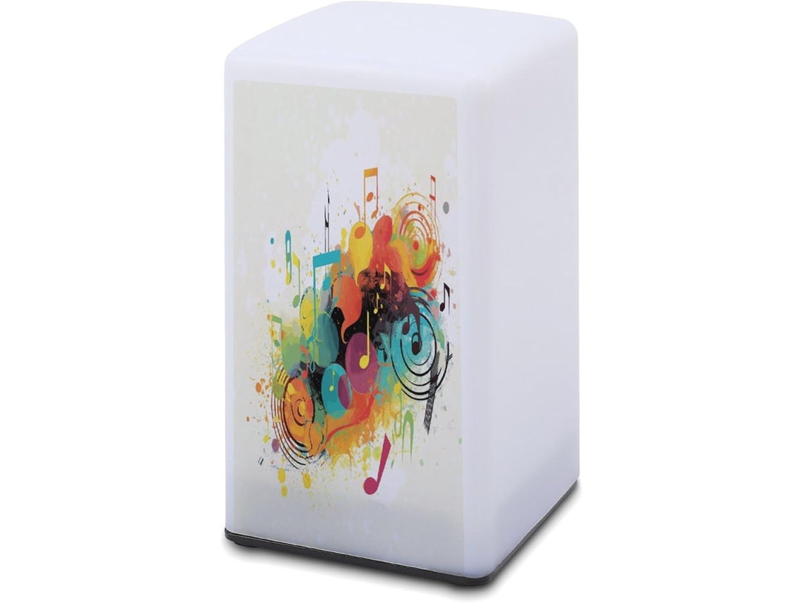 Luminária De Mesa A Bateria Com Estampa Abstrata Música, Ideal Para Leitura No Escritório Ou Quarto, Com Design Elegante