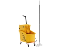 Balde Profissional para Lavar Pisos 36l com Mop,torcedor,rodas e Alça.55x37x65 Cm.amarelo BTFORUS