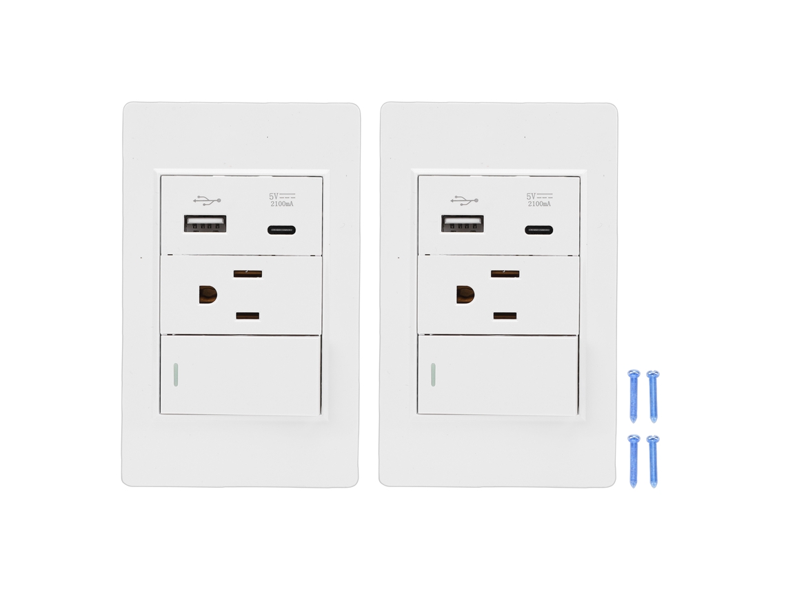 Tomada Americana 15a Com Usb E Interruptor De Controle | Laxiscreed