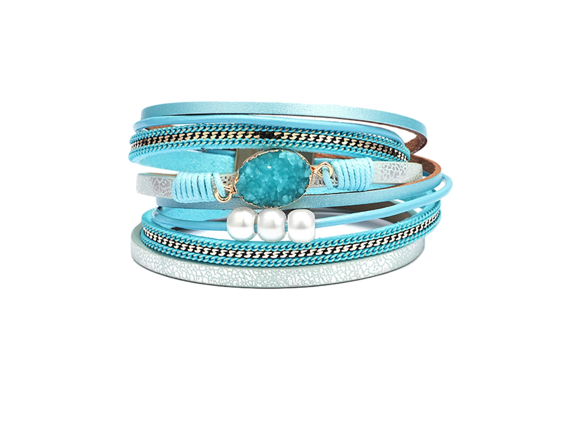 Pulseira Multicamadas Com Fechadura Magnética De Decoração