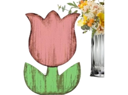 Tulipas de Madeira Genéricas Decoração Primavera para Casa Bandeja Floral Retrô Vários Andares como CHABERLU
