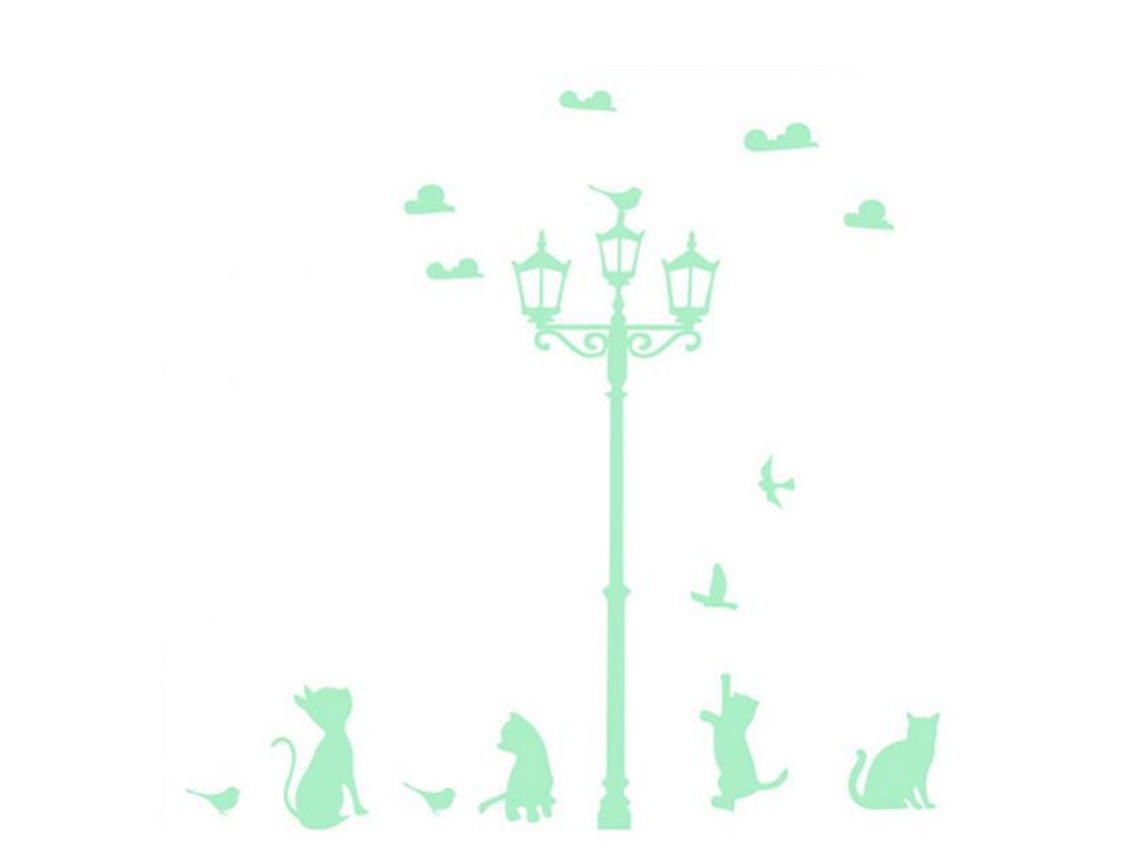 Adesivo de Gato e Lâmpada de Rua LAXISCREED