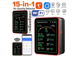 Lurelia Medidor De Qualidade Do Ar 15 Em 1 Pm0,3/pm1,0/pm2,5/pm10/hcho, Temperatura/humidade, Tuya Wifi, Com Visor Lcd, Laranja
