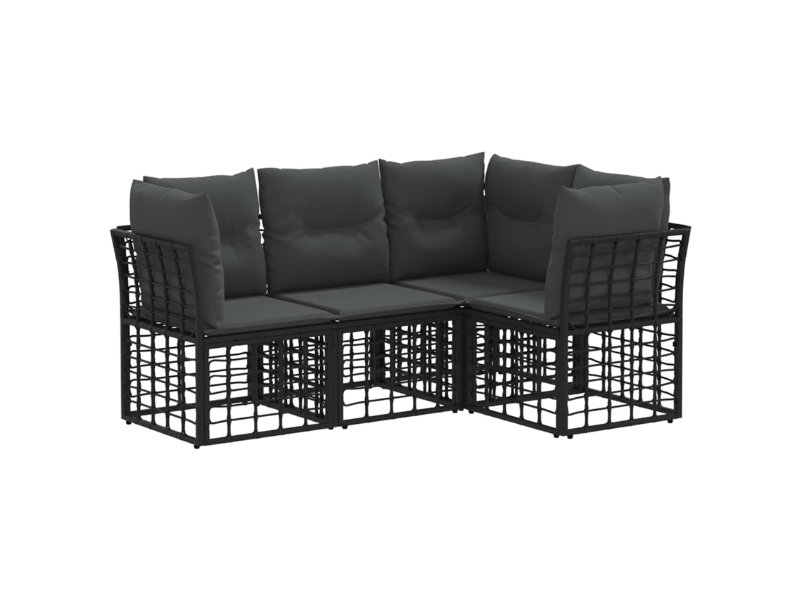 Maison Exclusive - Conjunto De Sofás Para Exterior Preto Poliéster