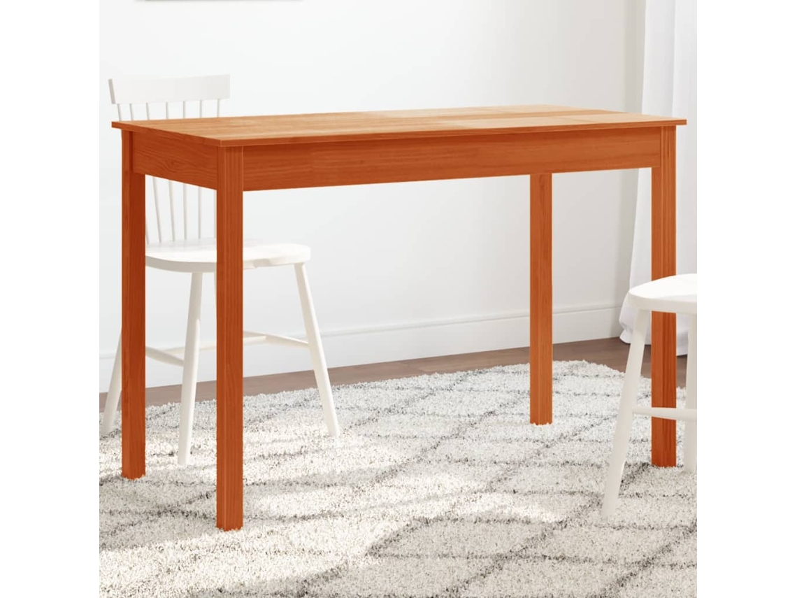 Vidaxl Mesa De Jantar 110x55x75cm Madeira De Pinho Maciça Castanho Mel