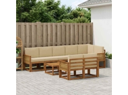 Vidaxl Conjunto De Sofás Para Exterior 9 Unid. Natural E Bege