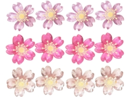 Tachinhas decorativas de resina, fáceis de usar, em formato de flor de cerejeira, 30 unidades sortidas para murais e mesas.