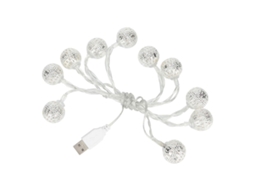 Jia Luzes de Corda Decorativas Led com Bolas Ocas Metal Marroquinas Klb BRILVIBERA