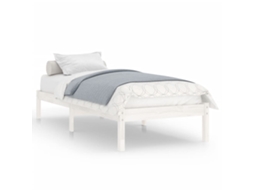 Estrutura de Cama 90x200 Cm Pinho Maciço Branco MAISON EXCLUSIVE