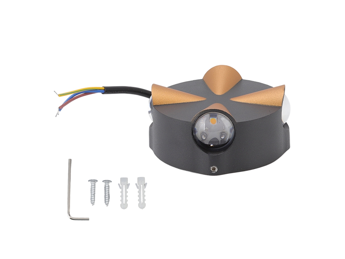 Lâmpada de Parede Led 4w Arredondada Alumínio À Prova D'água para Lar Jardim Sala
