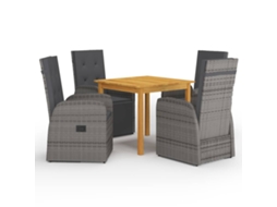 Dining Set, Dining Sets Vidaxl Cinzeto Madeira De Acácia (n/a)