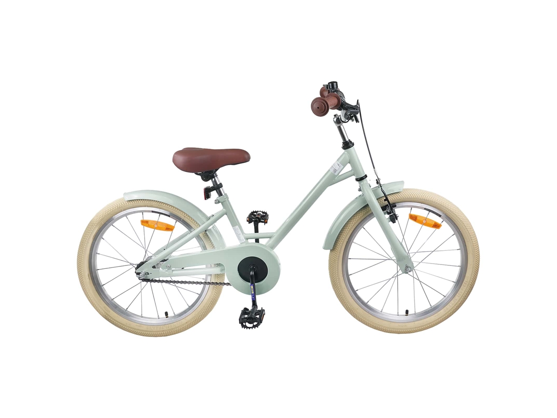 Vidaxl Bicicleta Infantil 18 Polegadas Para 5-7 Anos Verde Claro