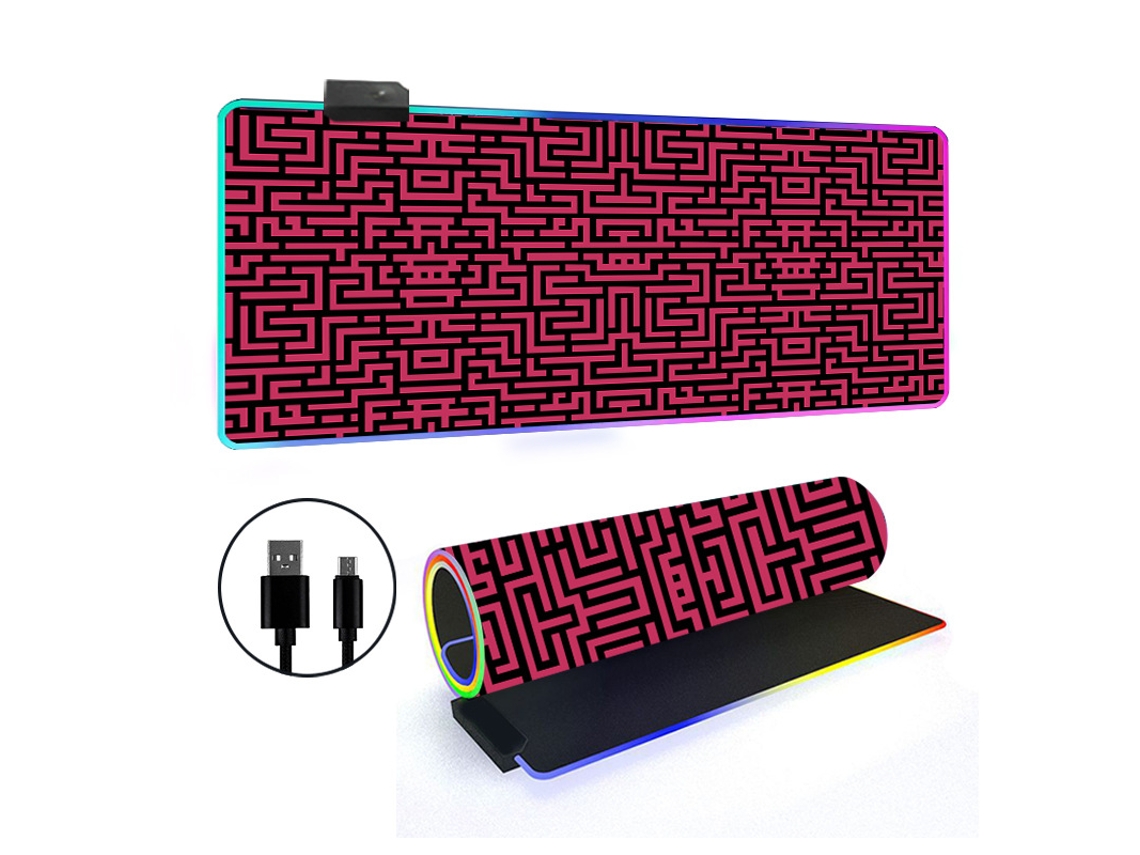 Mousepad Tapete De Mesa Retroiluminado Rgb Com Linhas Simples Brilvibera (estilo 26, 3008004mm)
