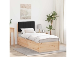 Vidaxl Estrutura De Cama Com Cabeceira Estofada Preto 80 X 200 Cm