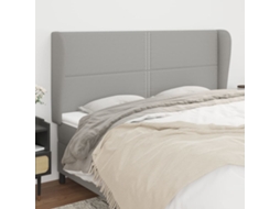 Vidaxl Cabeceira Cama C/ Abas Tecido 203x23x118/128 Cm Cinzento-claro