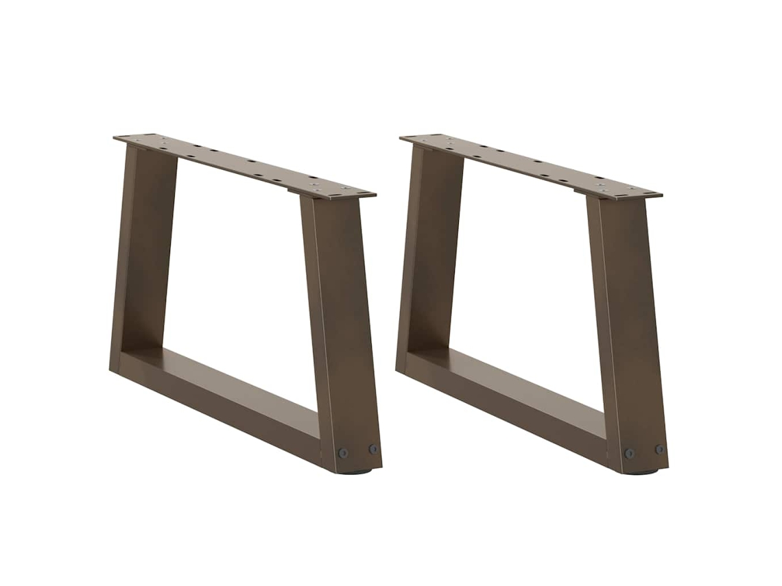 Vidaxl Pés Para Mesa De Centro Em Formato De V, 2 Peças, Aço Natural, 60x(30-31,3) Cm, Aço