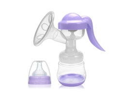 Bomba de extração de leite manual BRILVIBERA, com sucção ajustável de silicone, para amamentação, sucção forte, Roxa