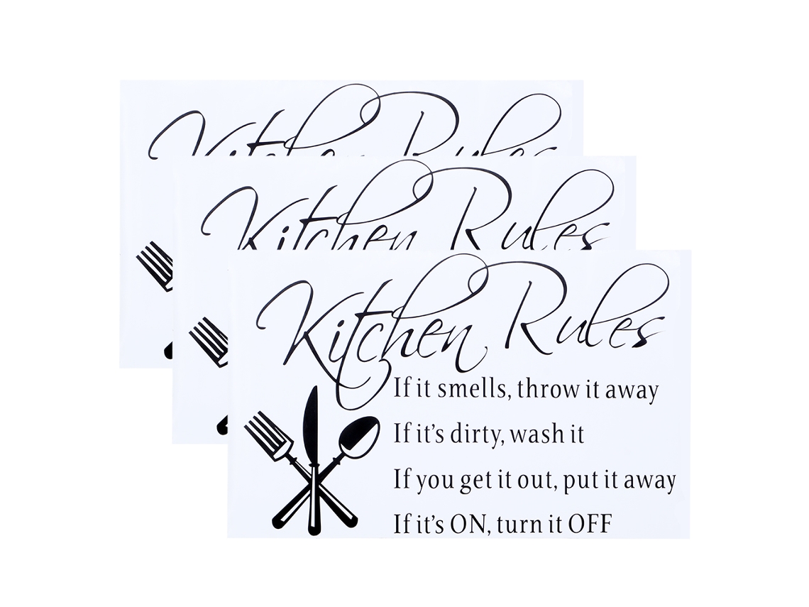 Autocolante De Parede Letras Inglesas Decoração 3 Peças